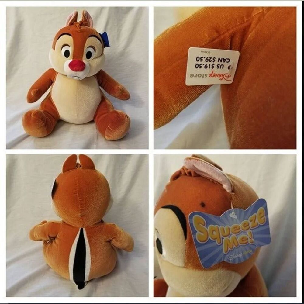 Disney Chip N Dale Plush Dale Squeeze Me "Squishy" Large Stuffed Toy Retired OOP